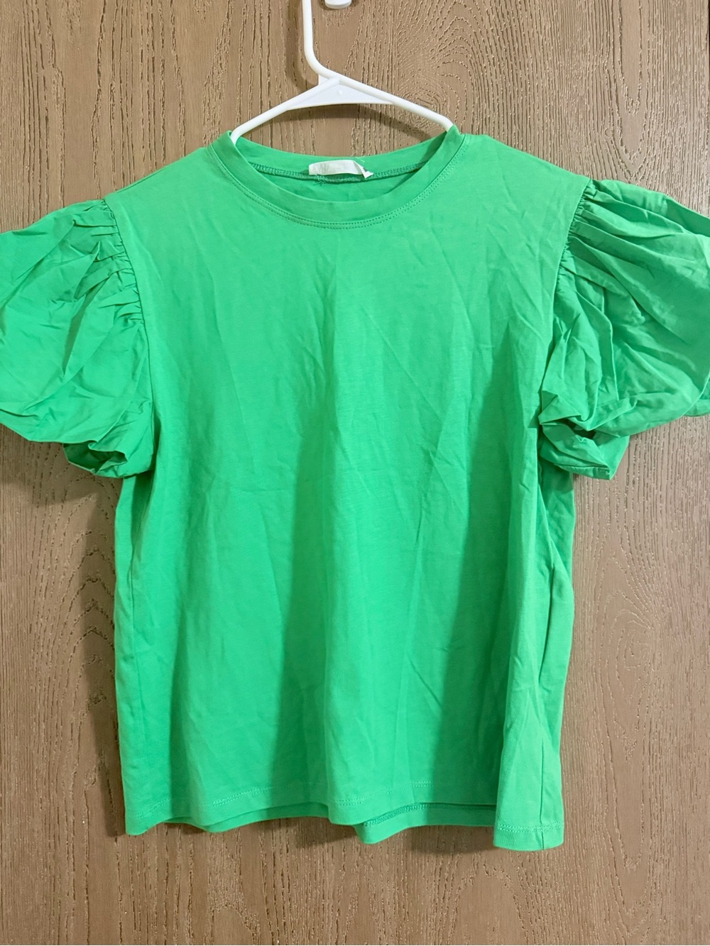 Zara Green Puff-Sleeve Tee